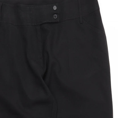 Womens UK Size 20 XE Regular Fit Capri Black Trousers