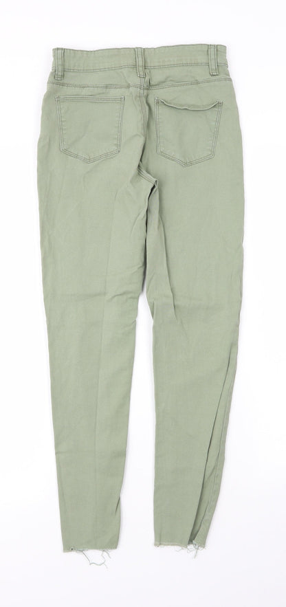 Primark Girls Green  Cotton Skinny Jeans Size 11 Years L25 in Regular Zip
