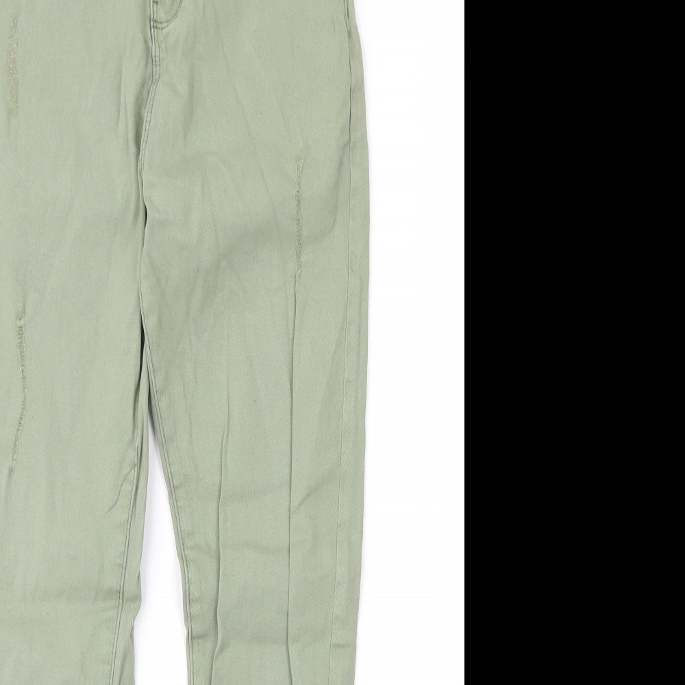 Primark Girls Green  Cotton Skinny Jeans Size 11 Years L25 in Regular Zip