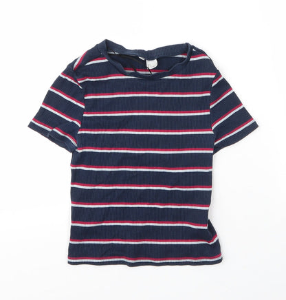 Womens UK Size S H&M Blue Basic T-Shirt
