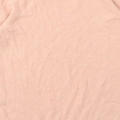 M&S Womens Pink  Acrylic Basic Blouse Size 6 Round Neck