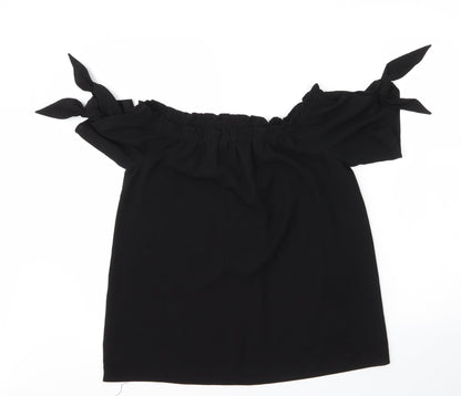Womens UK Size 8 Dorothy Perkins Black Basic Blouse