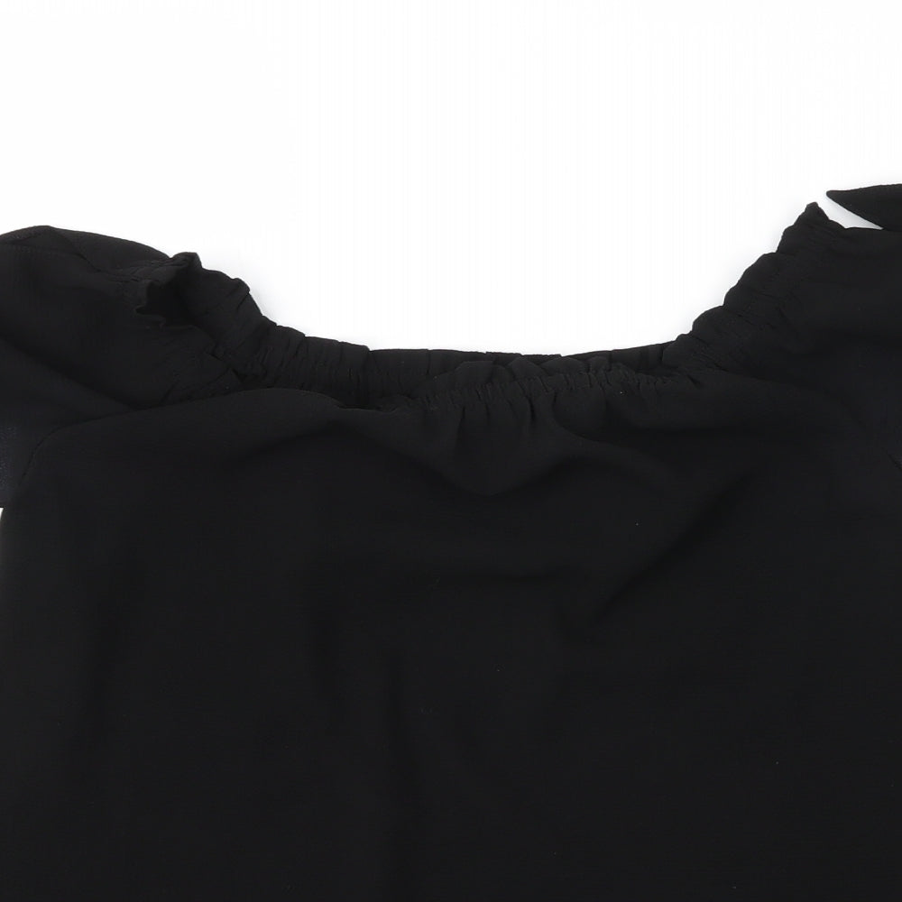 Womens UK Size 8 Dorothy Perkins Black Basic Blouse