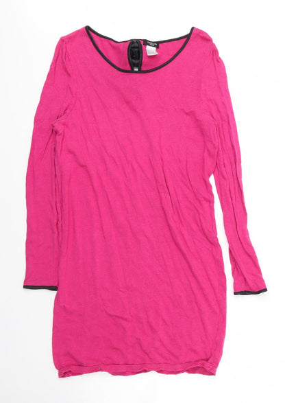La Redoute  Womens Pink Round Neck  Viscose Tunic Jumper Size 12
