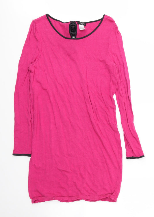 La Redoute  Womens Pink Round Neck  Viscose Tunic Jumper Size 12