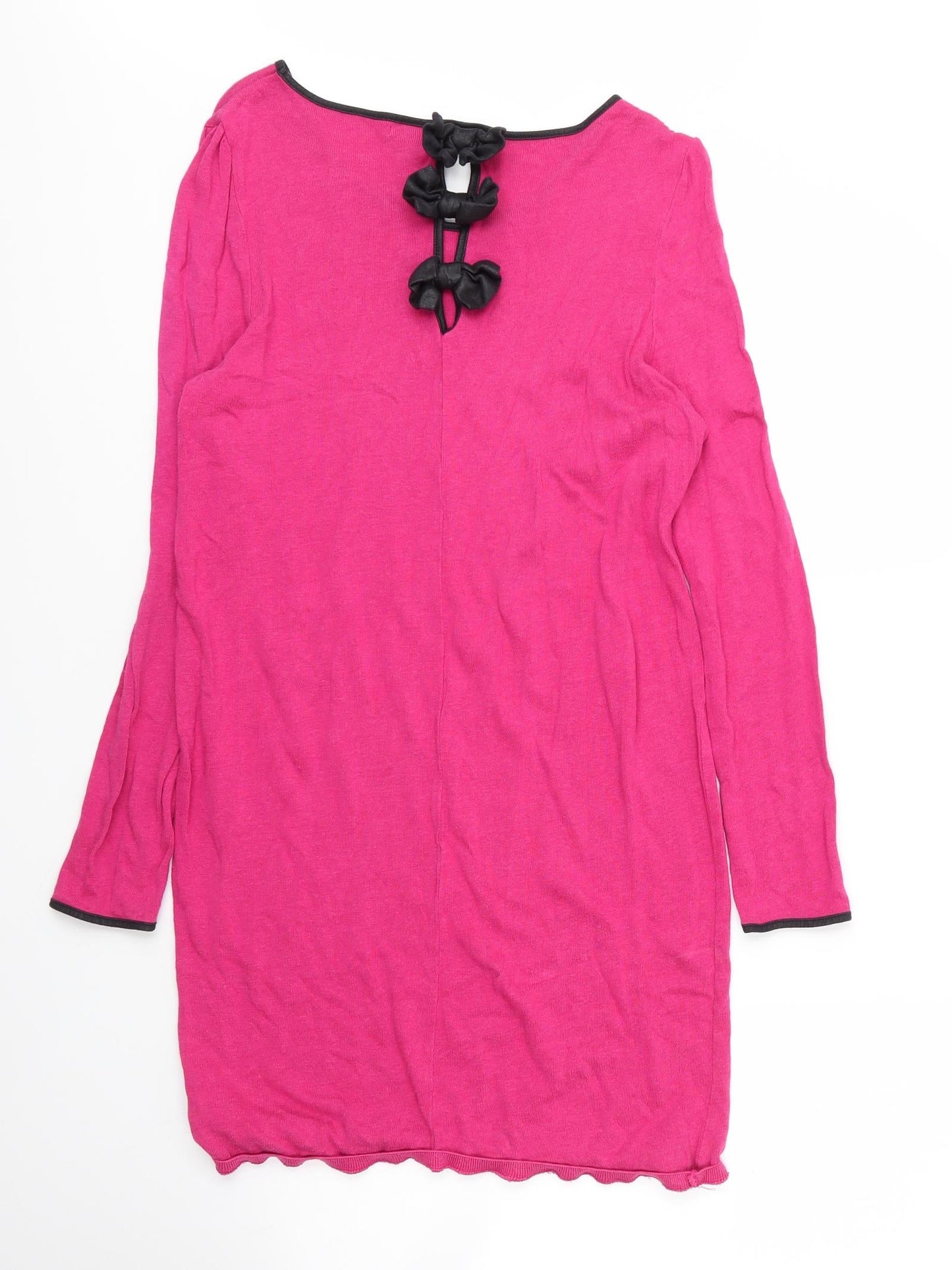 La Redoute  Womens Pink Round Neck  Viscose Tunic Jumper Size 12