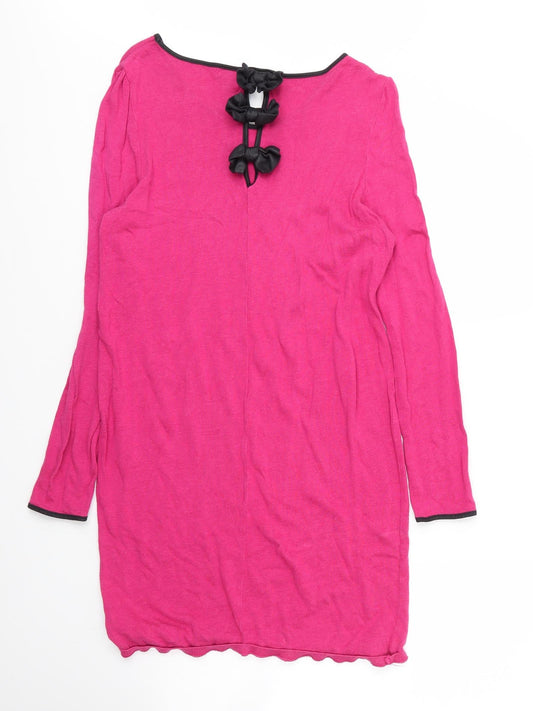 La Redoute  Womens Pink Round Neck  Viscose Tunic Jumper Size 12