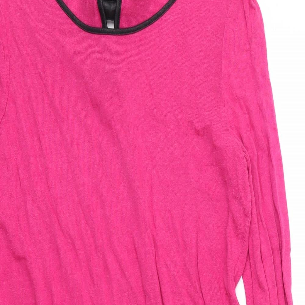 La Redoute  Womens Pink Round Neck  Viscose Tunic Jumper Size 12