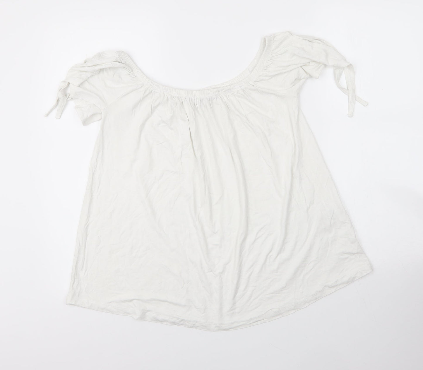 Womens UK Size 14 Peacocks White Basic Blouse