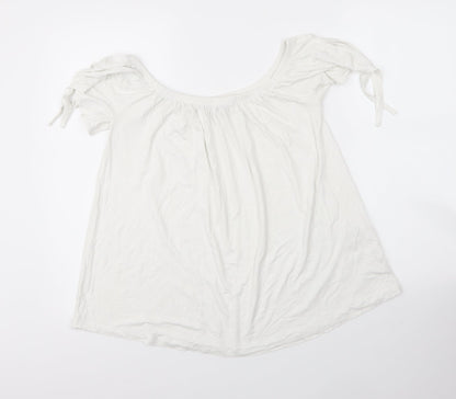 Womens UK Size 14 Peacocks White Basic Blouse