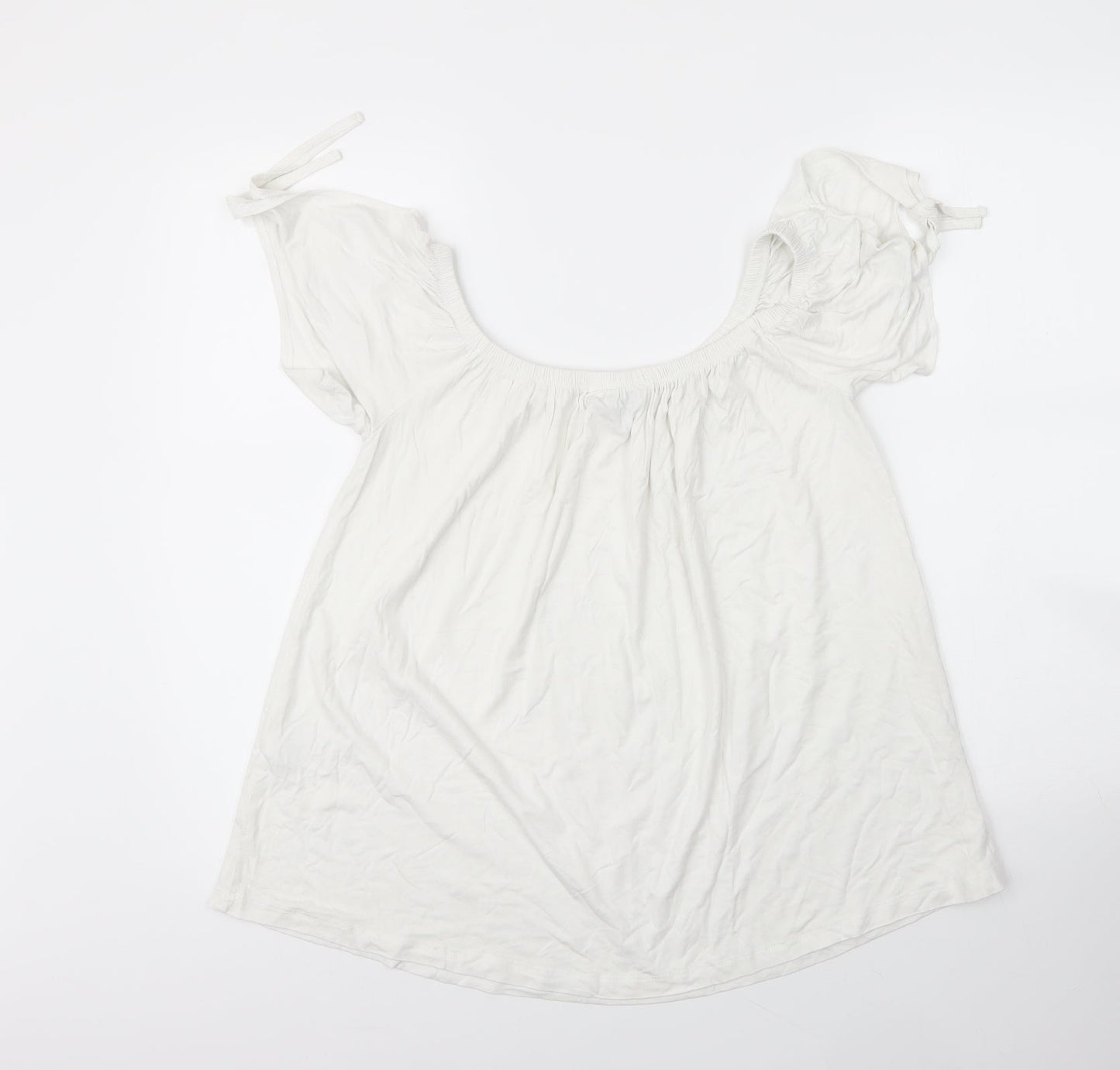 Womens UK Size 14 Peacocks White Basic Blouse