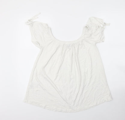 Womens UK Size 14 Peacocks White Basic Blouse