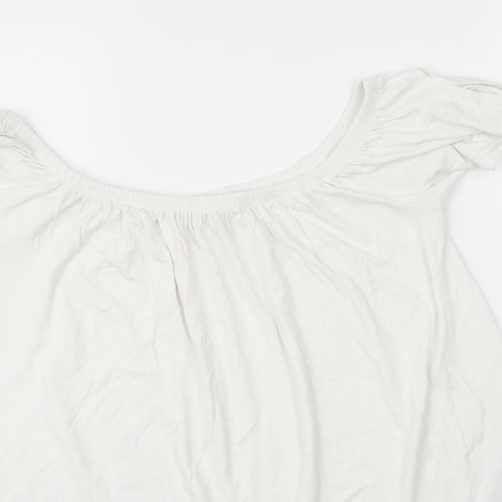 Womens UK Size 14 Peacocks White Basic Blouse