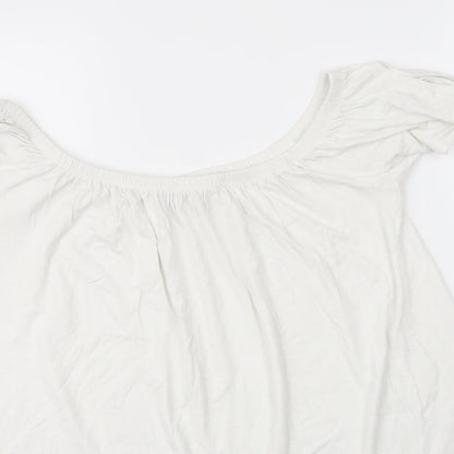 Womens UK Size 14 Peacocks White Basic Blouse