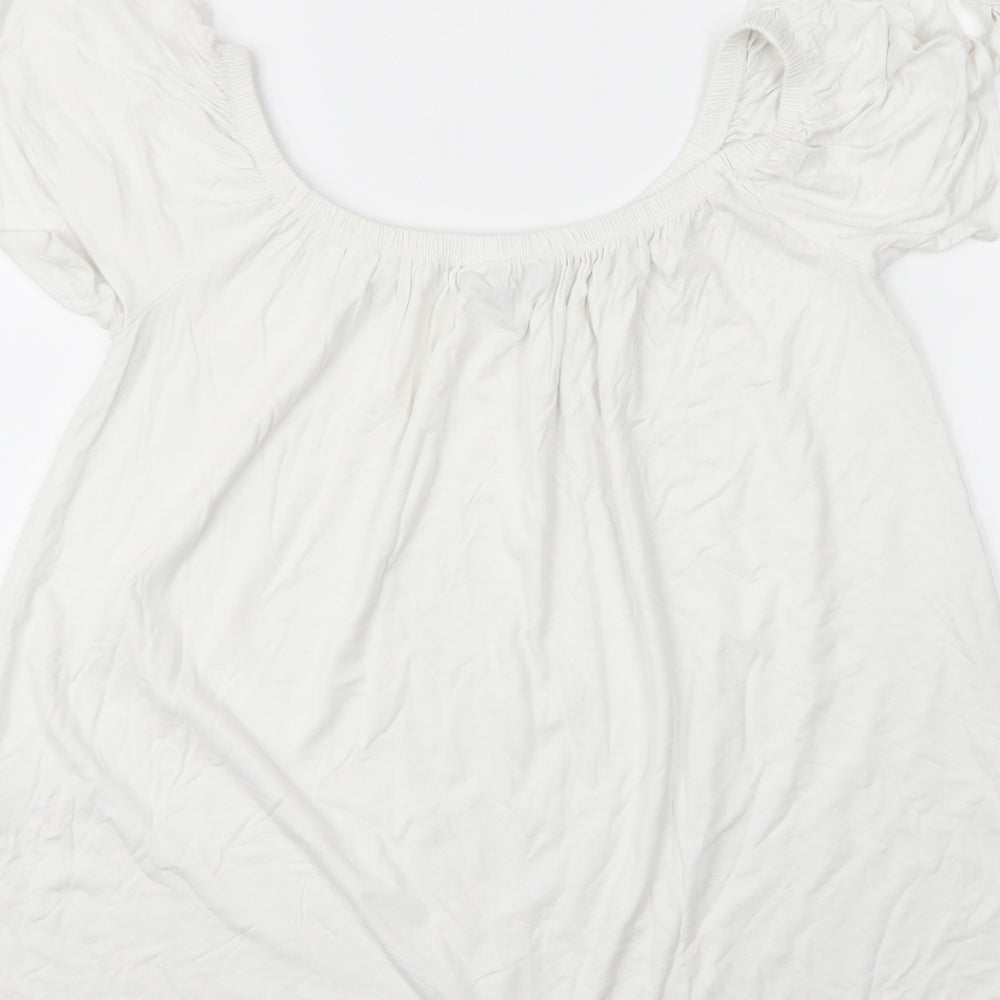 Womens UK Size 14 Peacocks White Basic Blouse