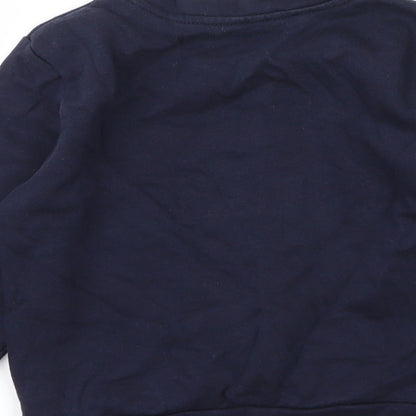 George Boys Blue Round Neck  Cotton Pullover Jumper Size 3 Years