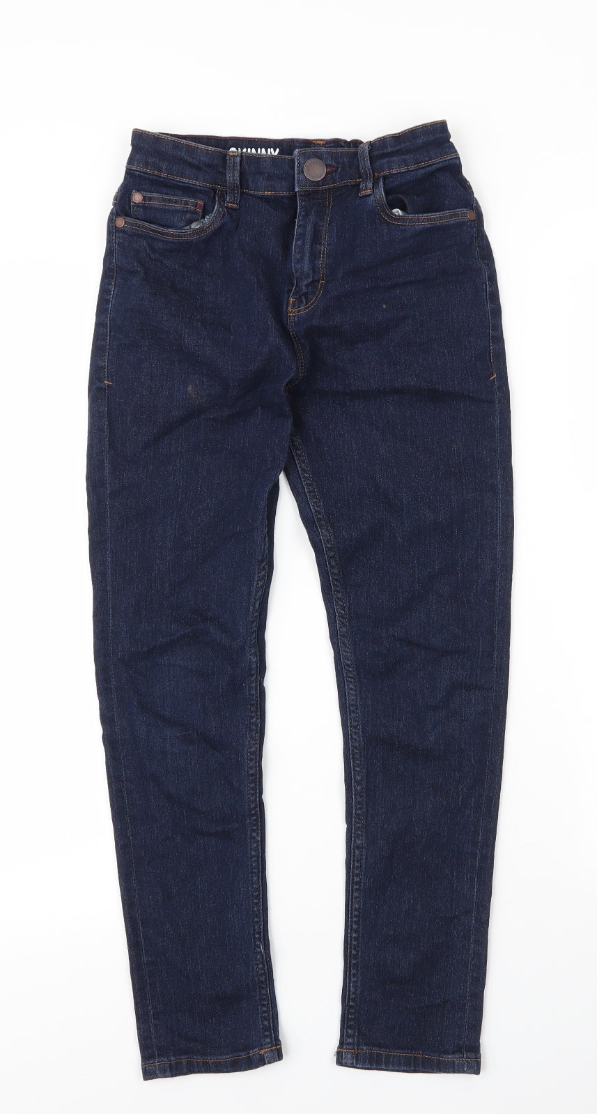 NEXT Girls Blue  Cotton Straight Jeans Size 11 Years L24 in Regular Zip