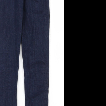 NEXT Girls Blue  Cotton Straight Jeans Size 11 Years L24 in Regular Zip