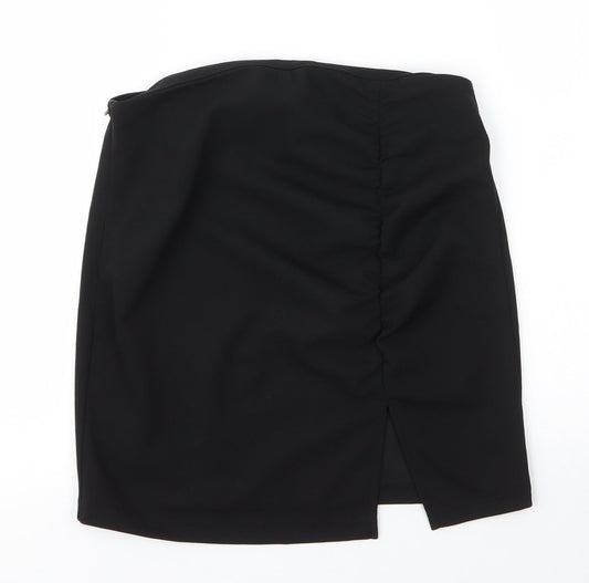 SheIn Womens Black  Polyester Straight & Pencil Skirt Size M   Zip