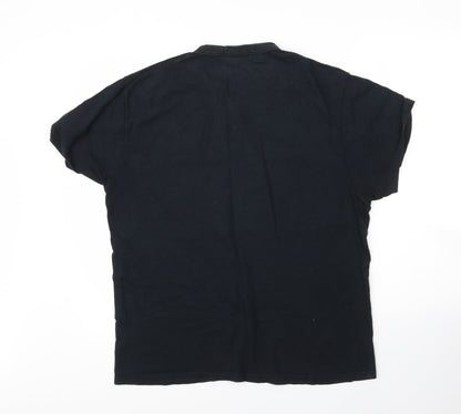 Brooklyn  Mens Black  Cotton  T-Shirt Size M Round Neck