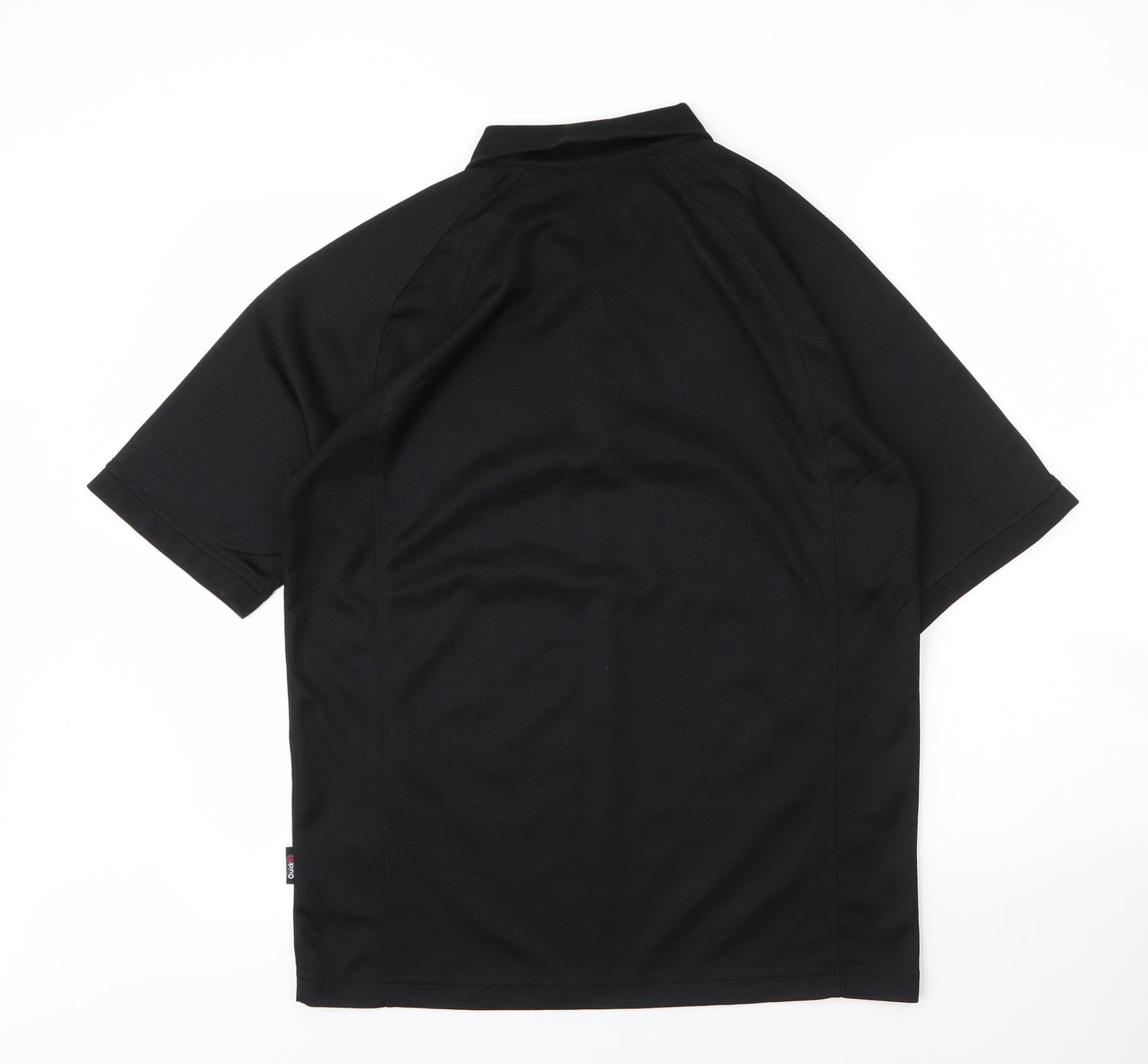 Cross Mens Black  Polyester  Polo Size M Collared Button