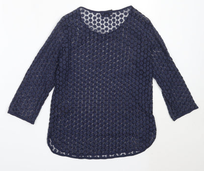 Womens UK Size 8 Topshop Blue Basic Blouse