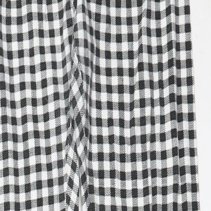 Preworn Girls Black Check Polyester Capri Trousers Size 11 Years  Regular