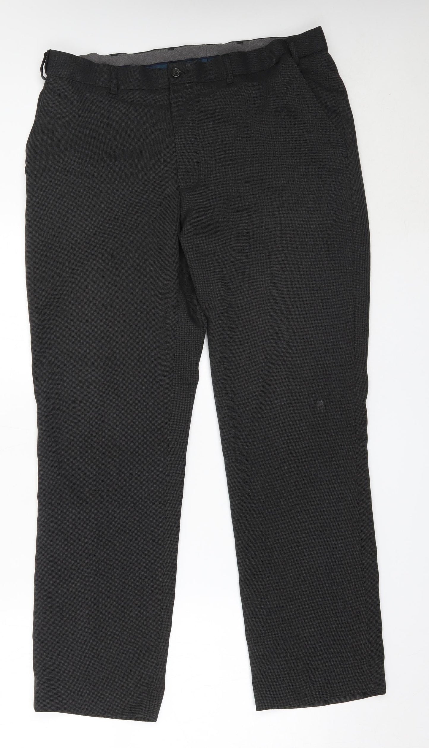 Matalan Mens Grey  Polyester Trousers  Size 34 in L31 in Regular