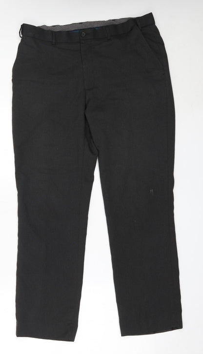 Matalan Mens Grey  Polyester Trousers  Size 34 in L31 in Regular