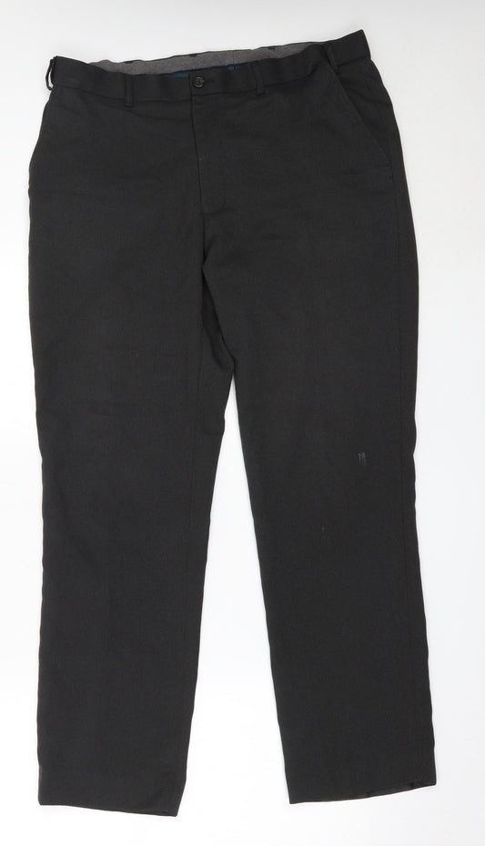 Matalan Mens Grey  Polyester Trousers  Size 34 in L31 in Regular