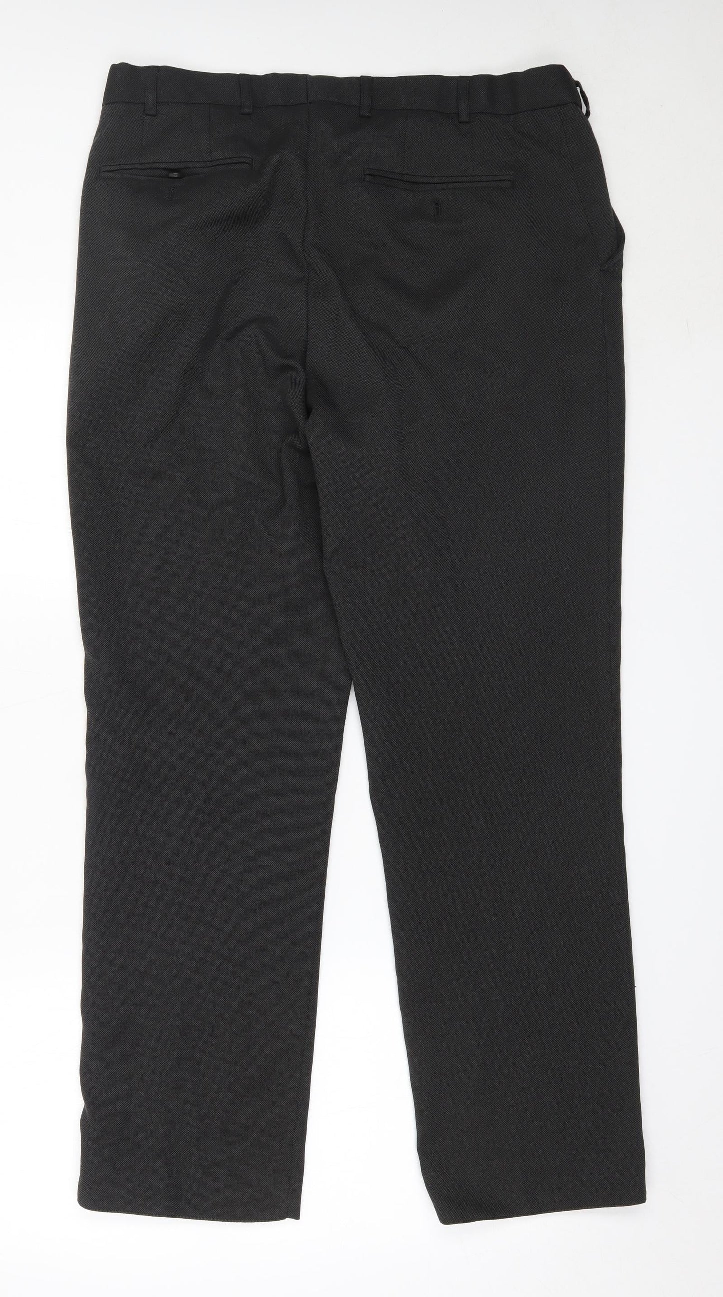 Matalan Mens Grey  Polyester Trousers  Size 34 in L31 in Regular