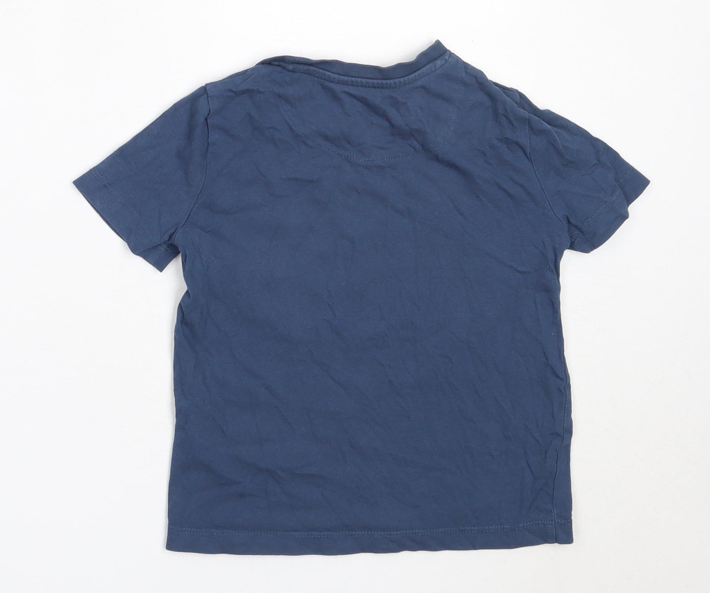 US Polo Assn. Boys Blue  Cotton Basic T-Shirt Size 3-4 Years Round Neck