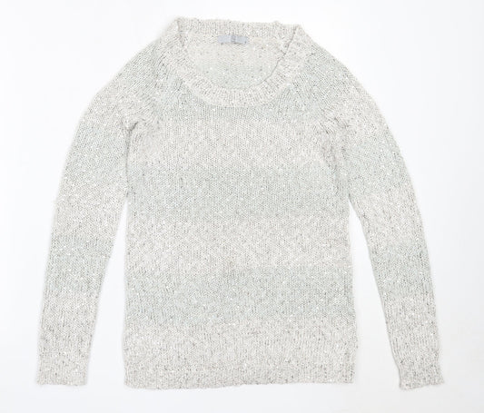 TU Womens Grey Round Neck  Cotton Pullover Jumper Size 8