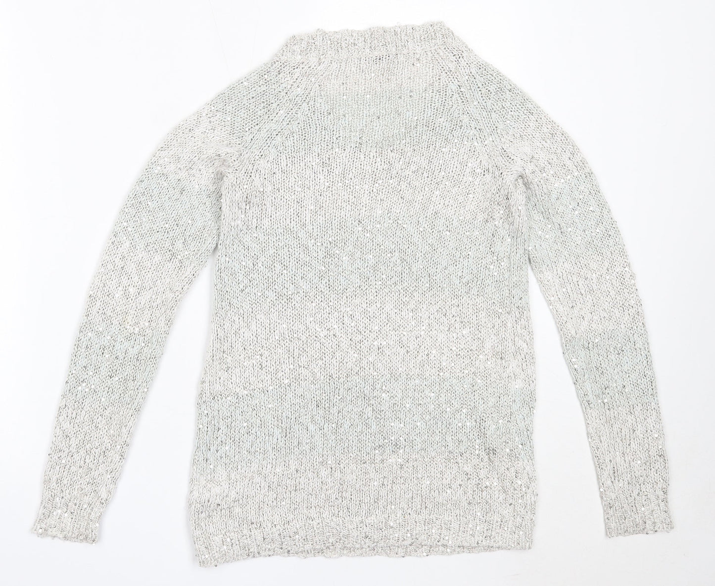 TU Womens Grey Round Neck  Cotton Pullover Jumper Size 8