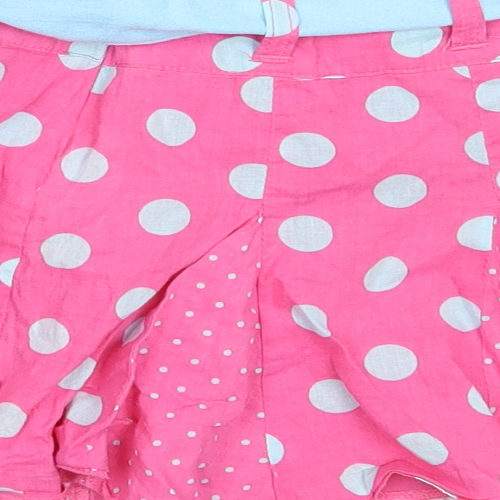 Pumpkin Patch Girls Pink Polka Dot Cotton Skater Skirt Size 12 Months