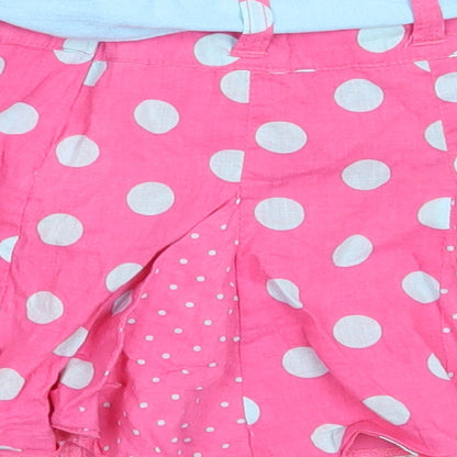 Pumpkin Patch Girls Pink Polka Dot Cotton Skater Skirt Size 12 Months