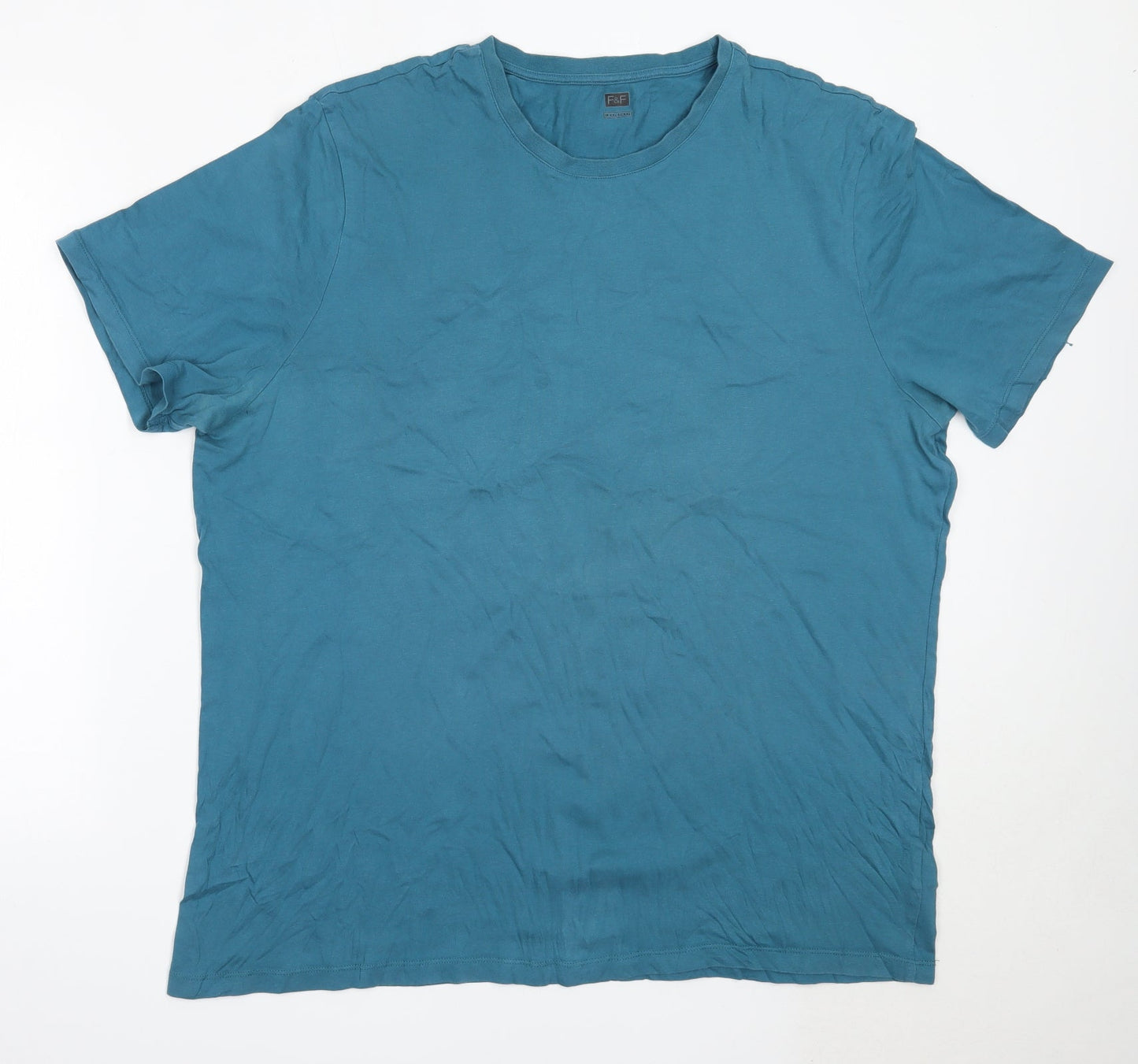 F&F Mens Green  Cotton  Button-Up Size 2XL Round Neck