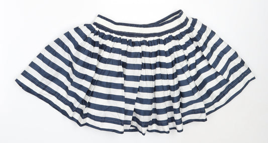 Marks and Spencer Womens Blue Striped Cotton Flare Skirt Size XS
