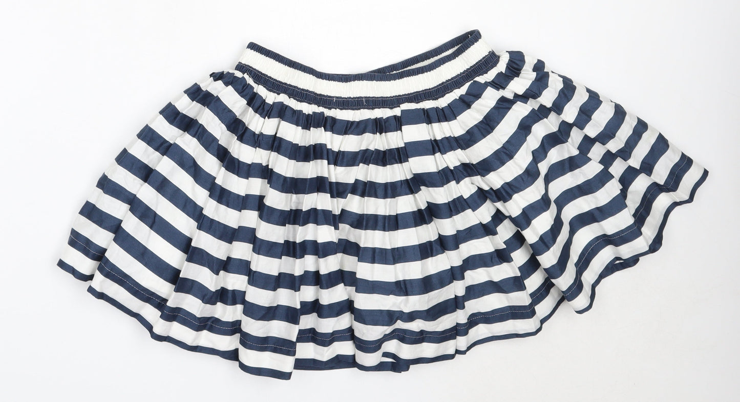 Marks and Spencer Womens Blue Striped Cotton Flare Skirt Size XS
