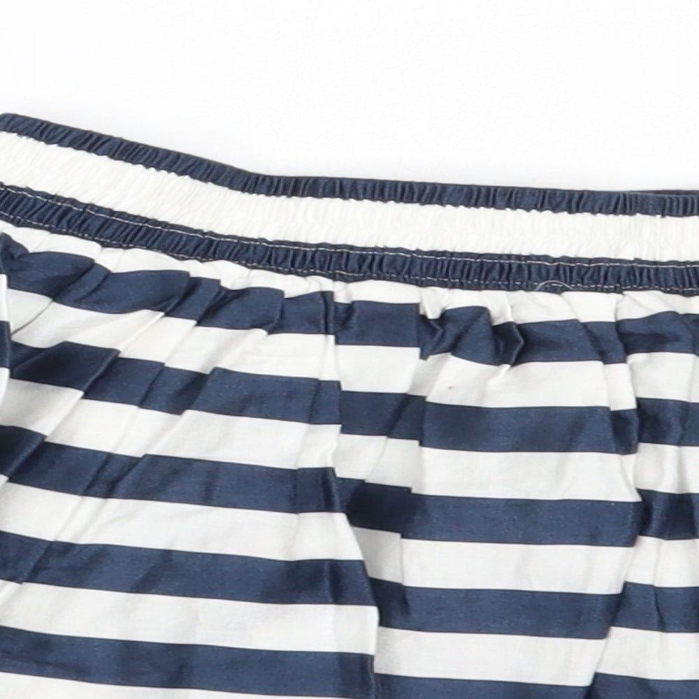 Marks and Spencer Womens Blue Striped Cotton Flare Skirt Size XS