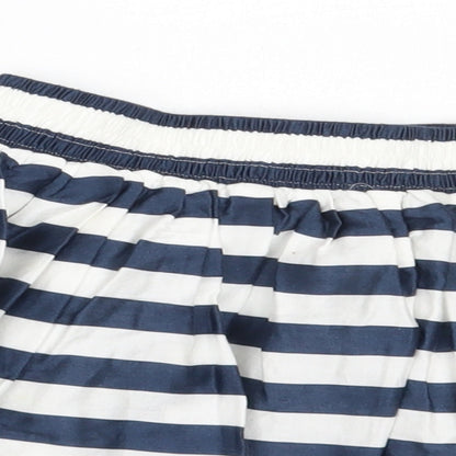 Marks and Spencer Womens Blue Striped Cotton Flare Skirt Size XS