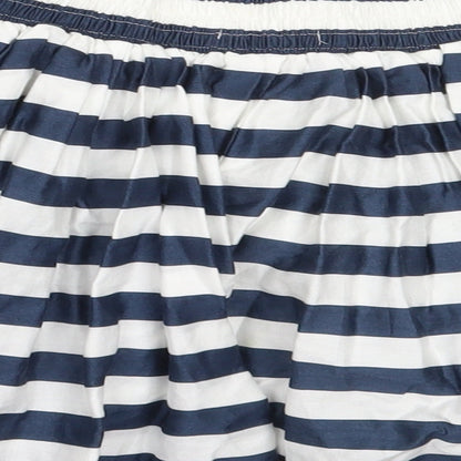 Marks and Spencer Womens Blue Striped Cotton Flare Skirt Size XS