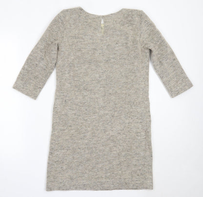 La Redoute Womens Beige  Polyester Jumper Dress  Size 8  Round Neck