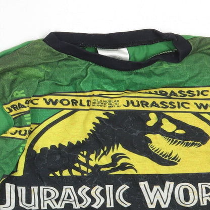 Preworn Boys Green Solid Cotton  Pyjama Top Size 5-6 Years   - Jurassic World