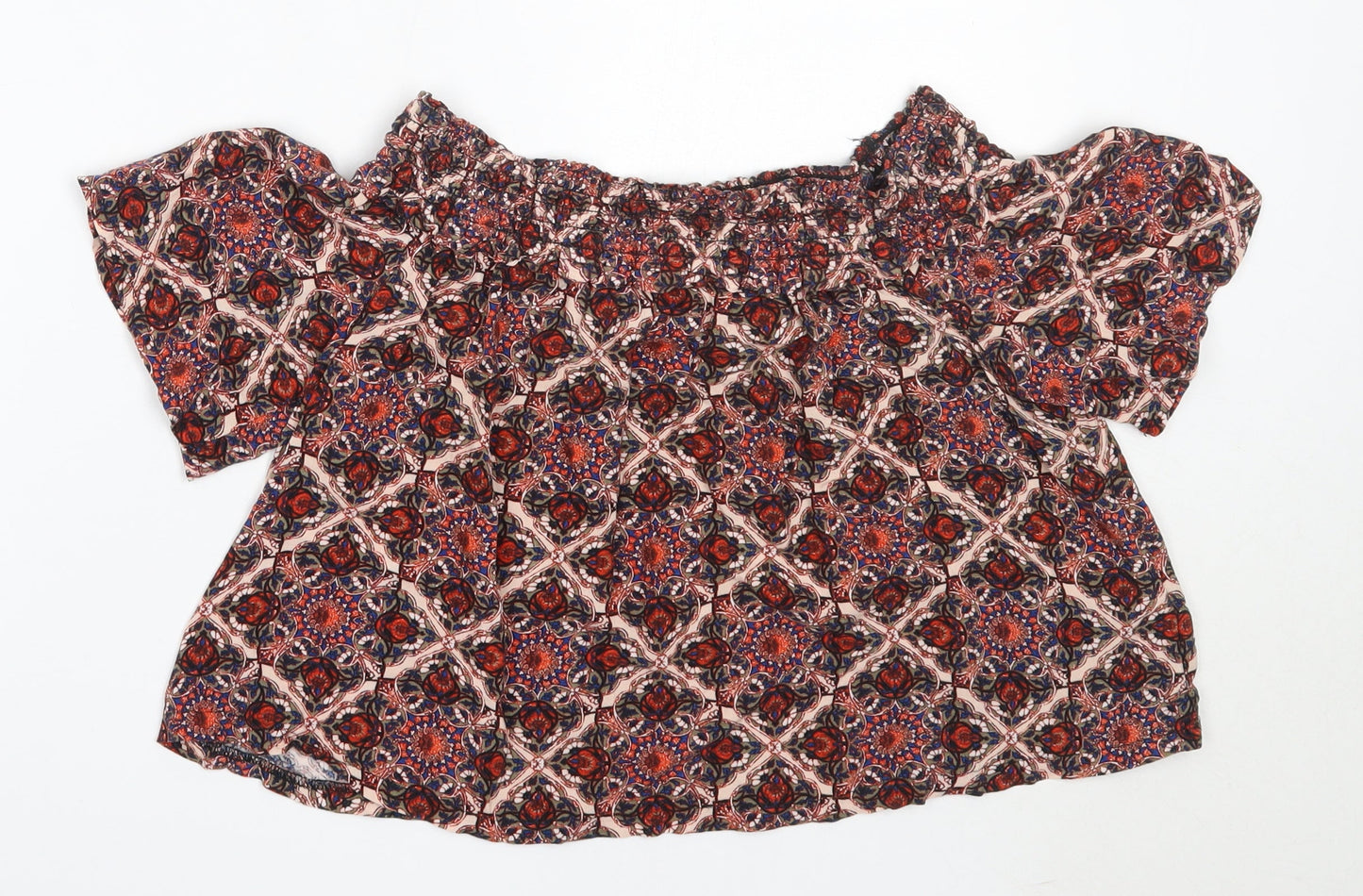 Womens UK Size 8 Topshop Red Basic Blouse