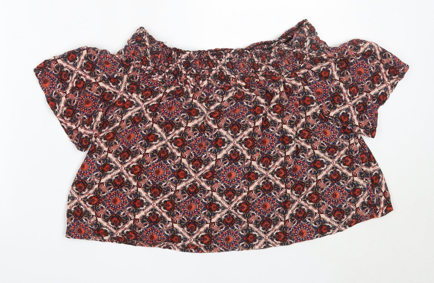 Womens UK Size 8 Topshop Red Basic Blouse