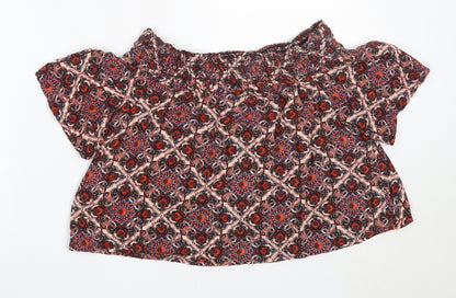 Womens UK Size 8 Topshop Red Basic Blouse