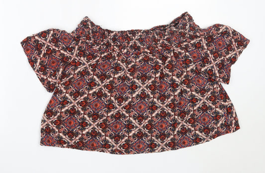 Womens UK Size 8 Topshop Red Basic Blouse