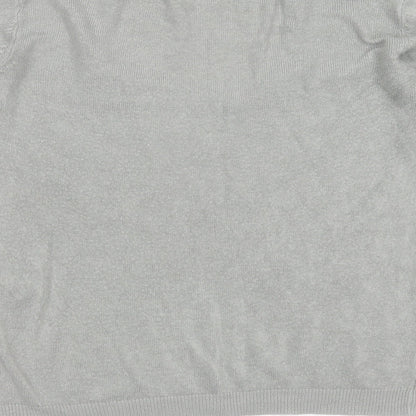 Primark Womens Grey V-Neck  Acrylic Pullover Jumper Size S
