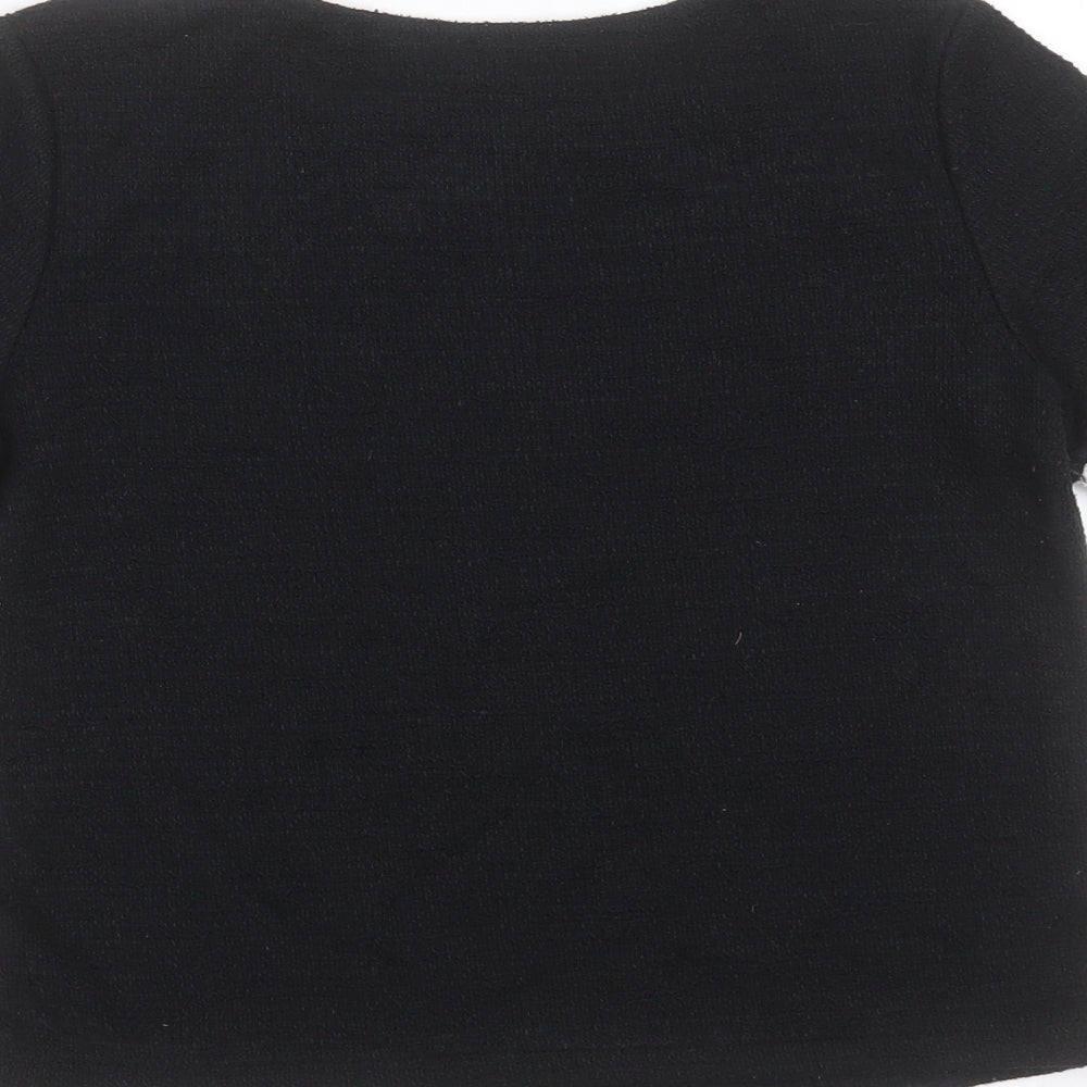 Womens UK Size S Zara Black Basic T-Shirt